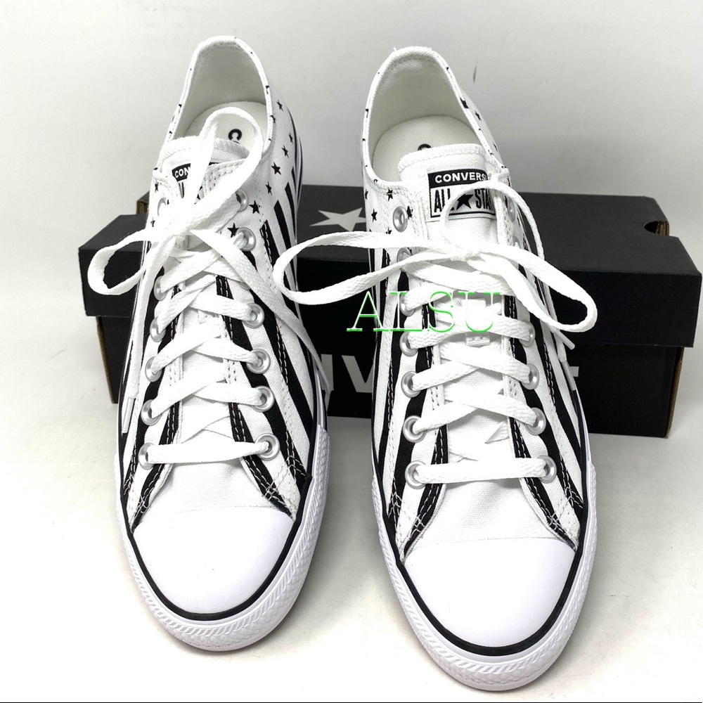 Converse Chuck Taylor All Stars Shoes Men’ Low White Black Canvas Size 167837F - Picture 3 of 11